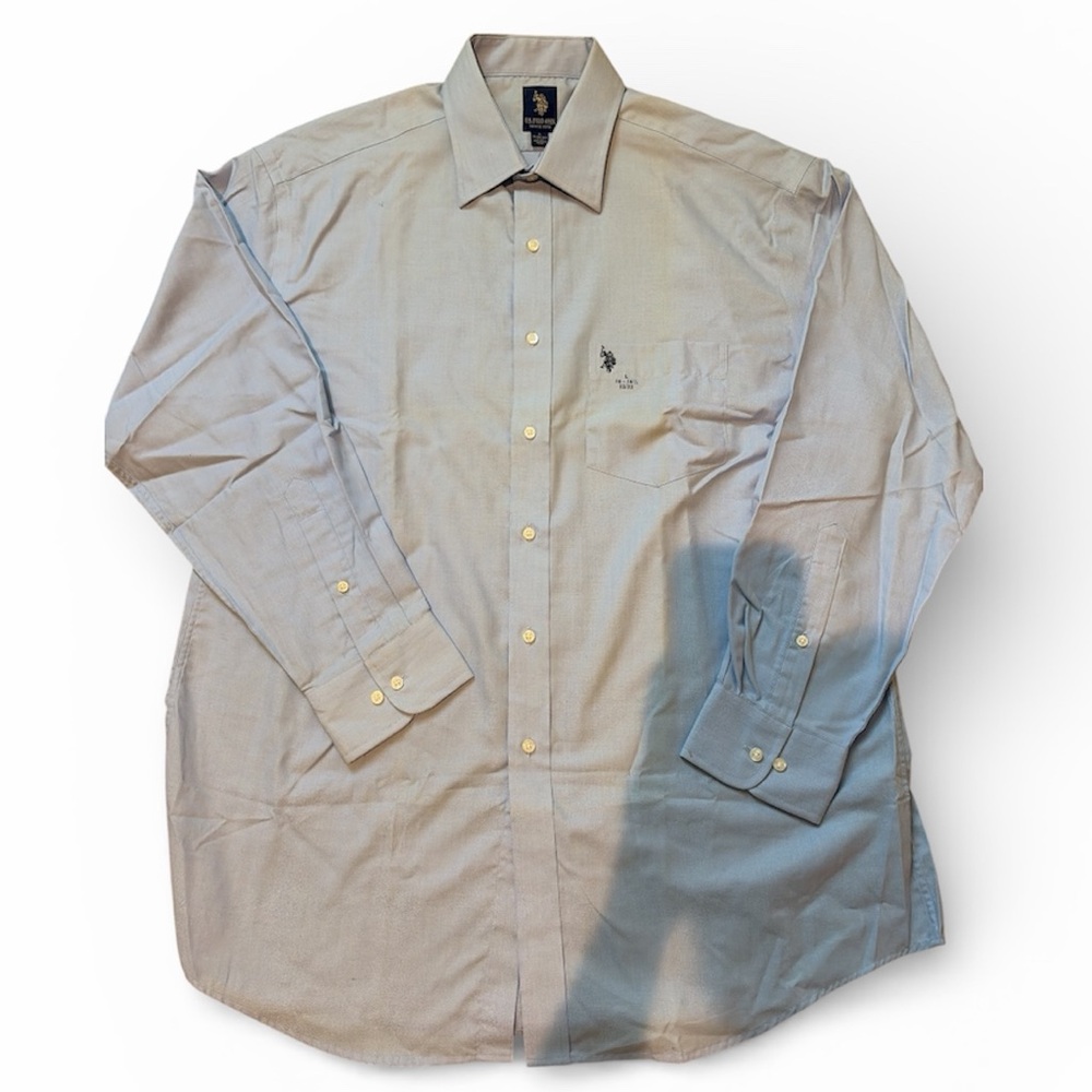 U.S. POLO ASSN Men’s Button Down Dress Shirt Large 16 - 16 1/2